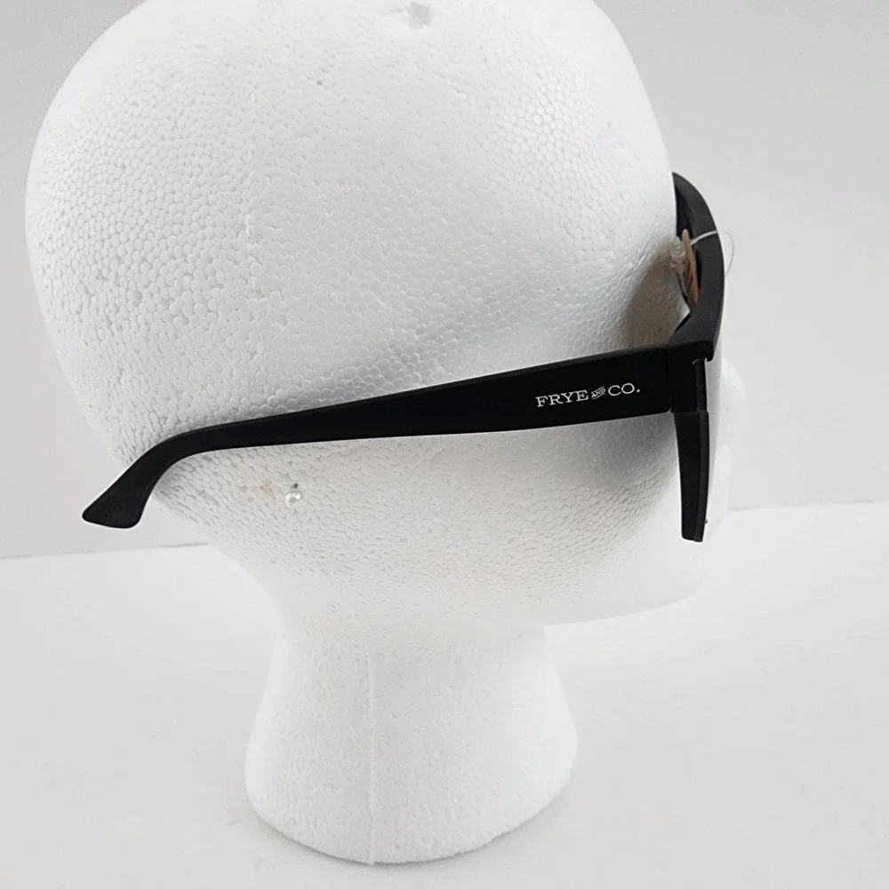 Frye Black Retro Oversized Square Shield Sunglasses 100% UV - Picture 4 of 6